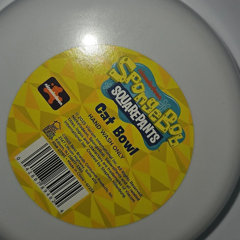 SpongeBob SquarePants vintage PET DOG CAT Bowl - Yellow